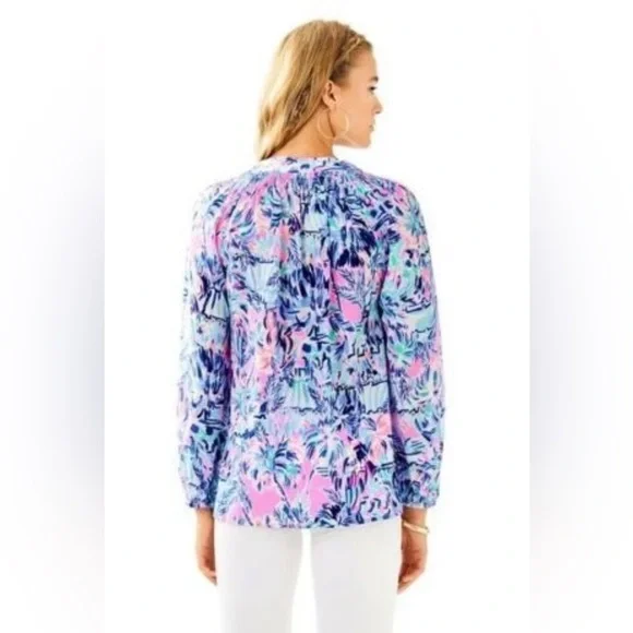 👉🏼LIKE NEW👈🏼 Lilly Pulitzer Silk Elsa Top Size:XL Orig.$188 - Picture 7 of 11